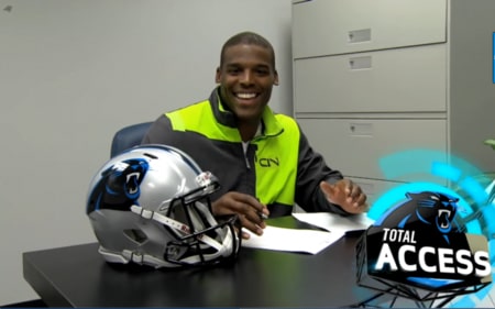 Newton while signing his $103 million deal with the Panthers